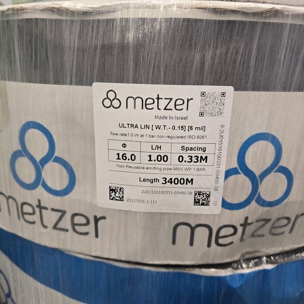 Крапельна стрічка ULTRA LIN 6 mil, відстань 33 см Metzer 3500 м 249 фото